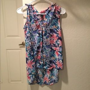 floral high low blouse
